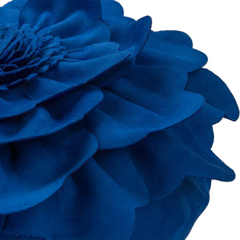 Round Suede Flower Throw Pillow