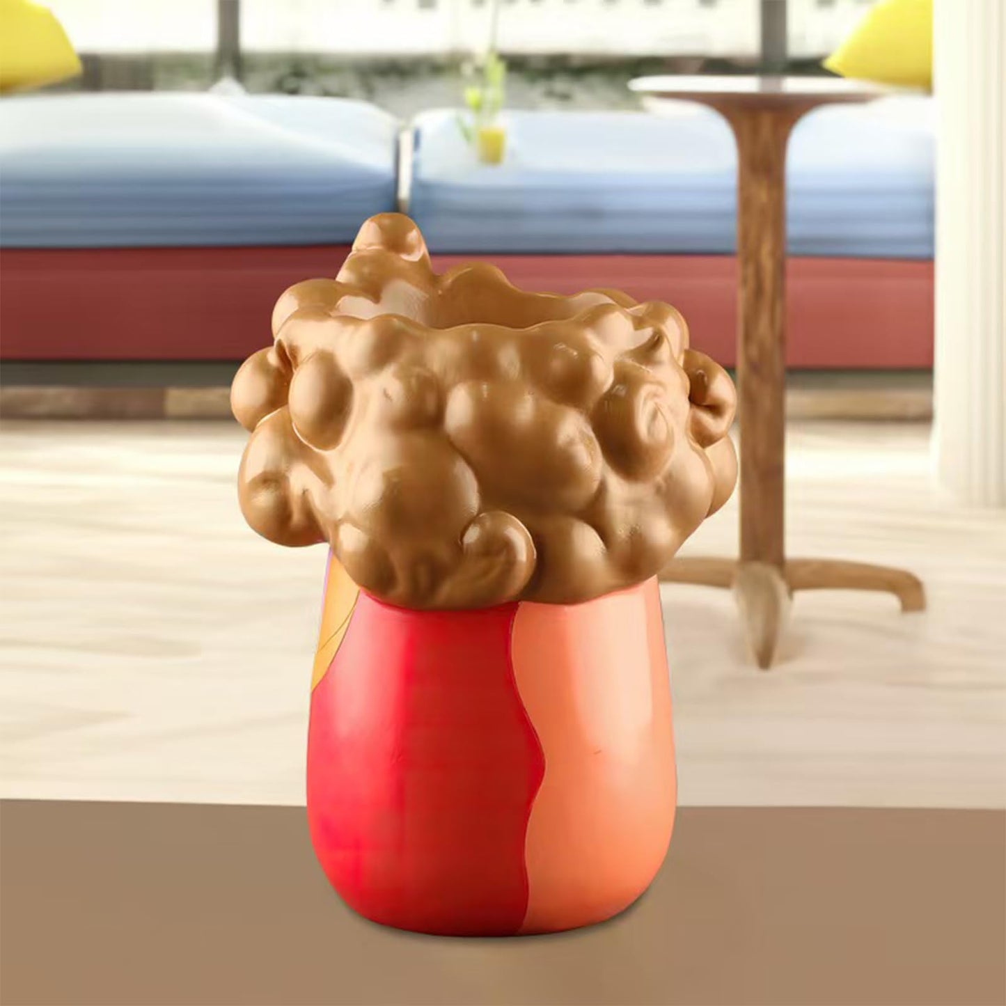 TOZLU Curly Haired Girl Abstract Planter