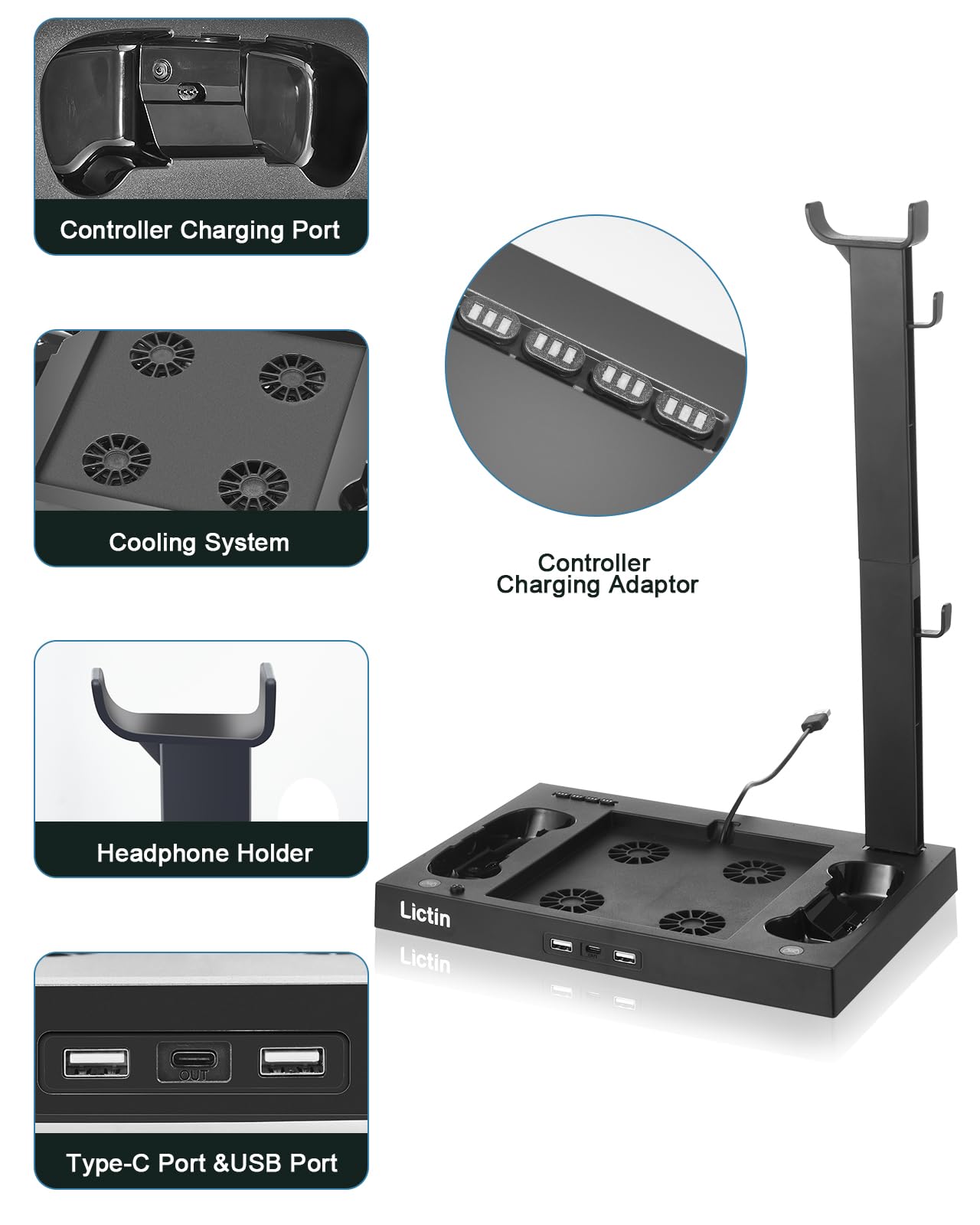 Cooling Fan Charging Station for Series X Console & Controller