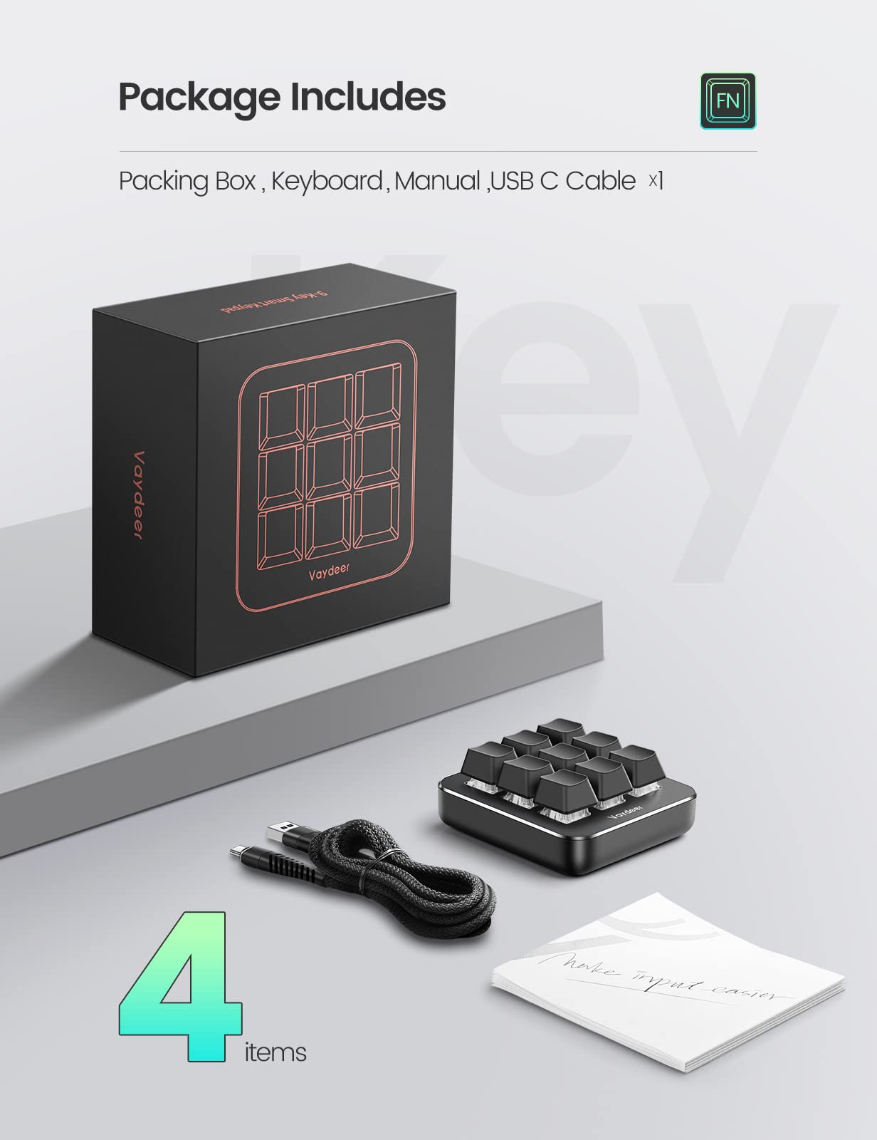 One-Handed Mechanical Keyboard with Programmable Keys