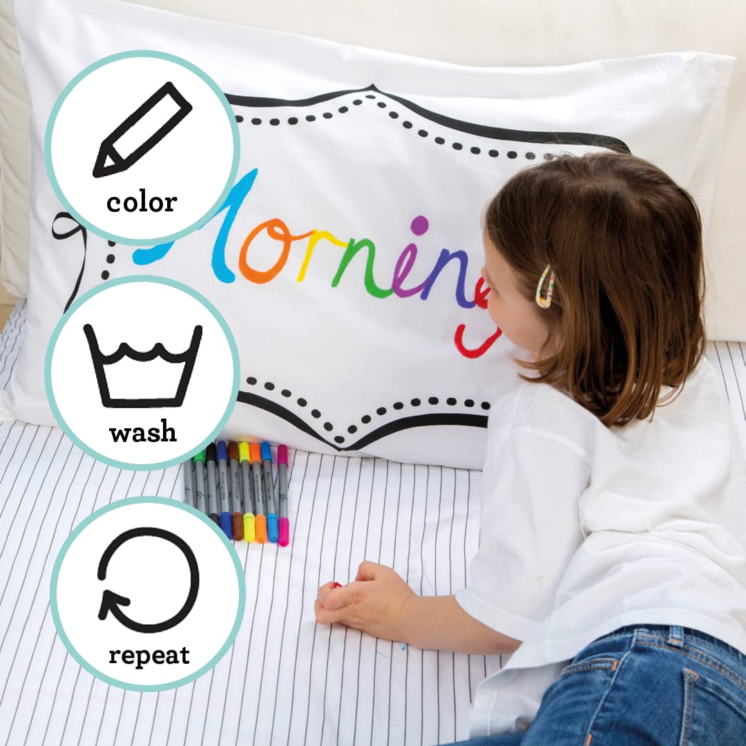 Coloring Pillowcase for Kids with Washable Markers