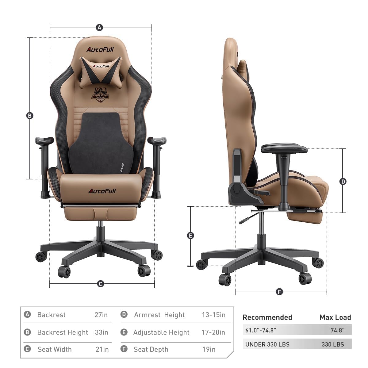 Gaming Chair with Ergonomics Lumbar Support
