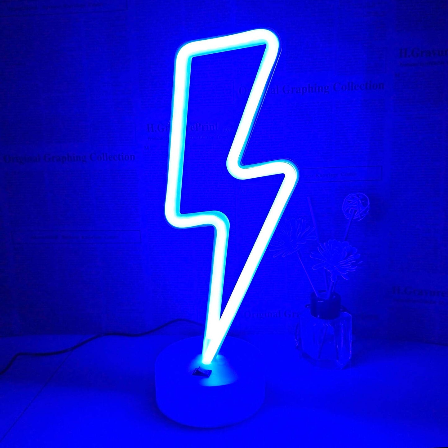Lightning Bolt Neon Sign for Room Decor - Blue