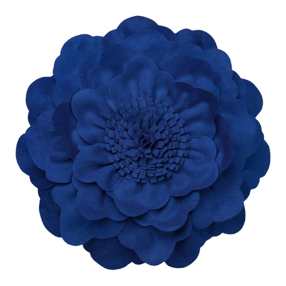 Round Suede Flower Throw Pillow