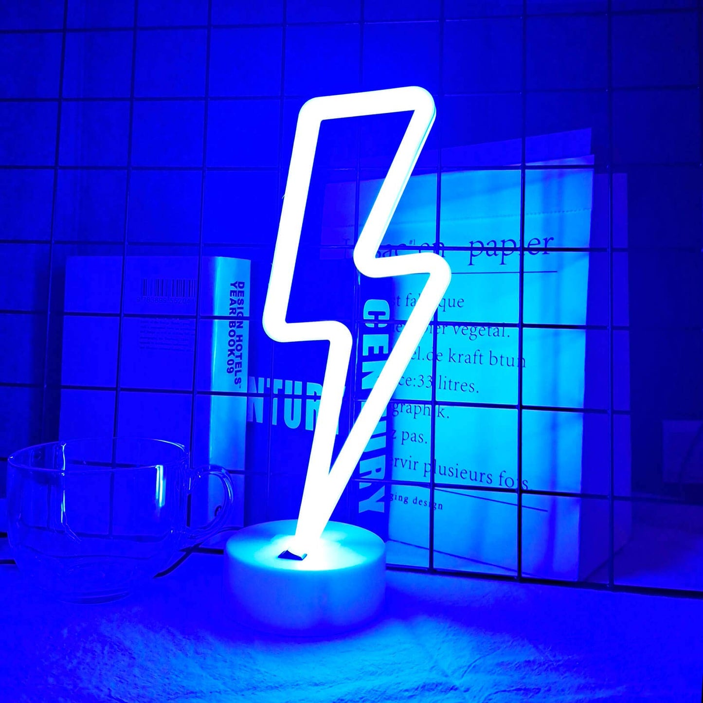 Lightning Bolt Neon Sign for Room Decor - Blue