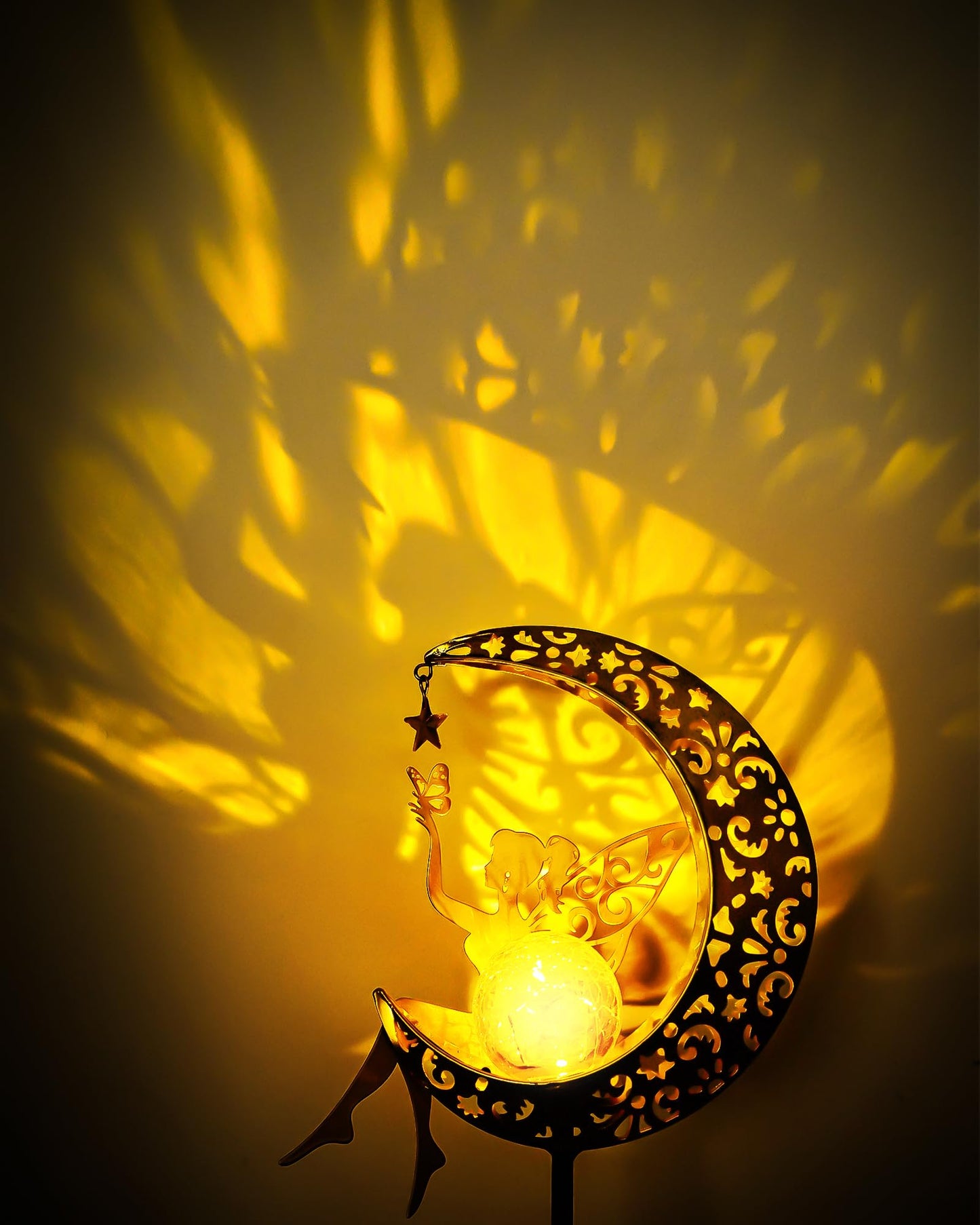Solar Garden Fairy Moon Figurine Light