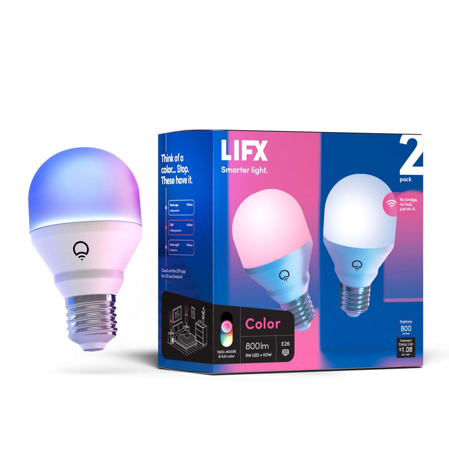 Smart LED Light Bulb (2-Pack)
