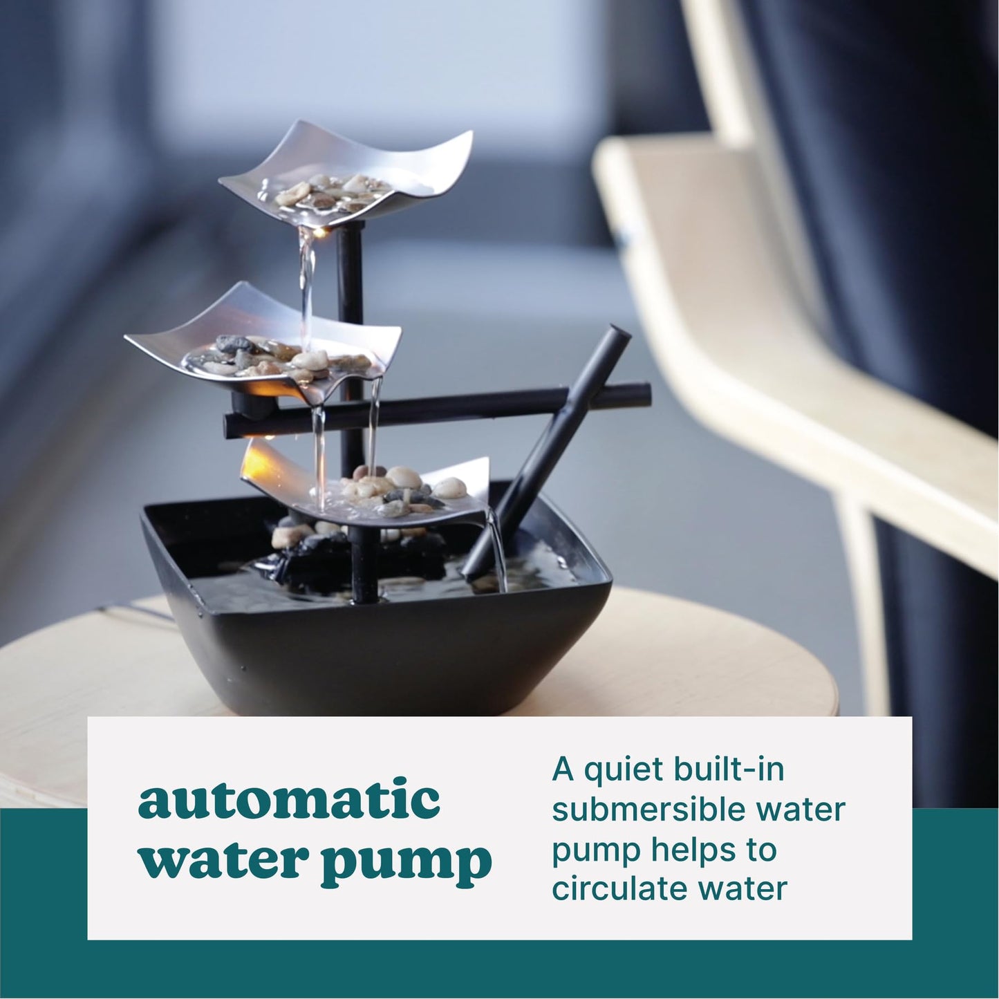 Tranquil Tabletop Fountain with Gentle Water Flow
