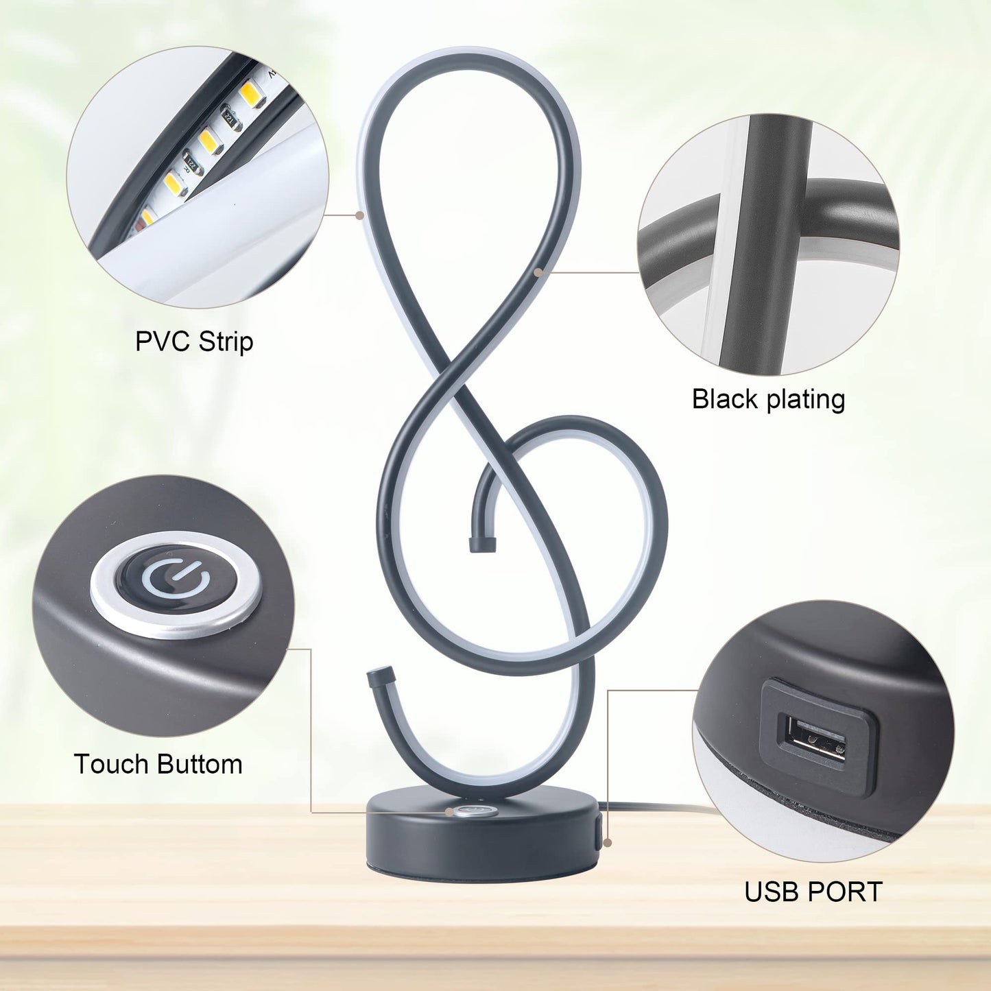 Modern Table Lamp with USB Port
