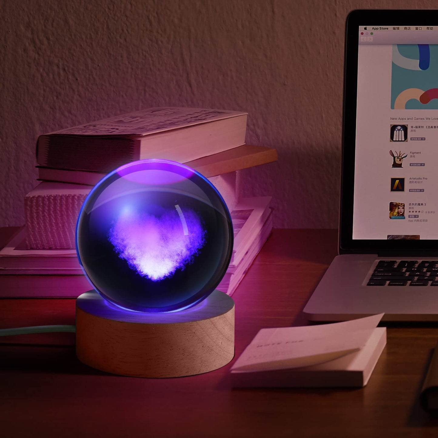 3D Galaxy Crystal Ball Night Light