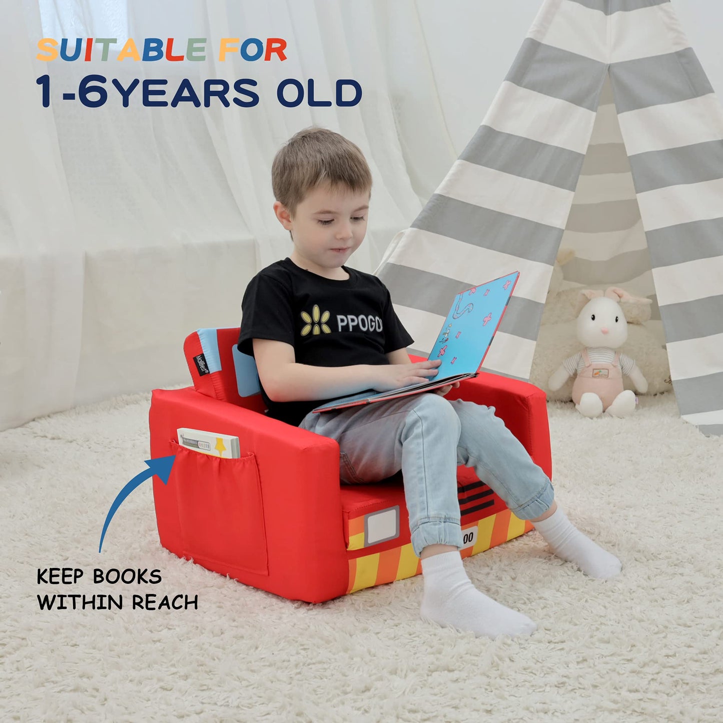 Kids Sofa Bed - Fire Truck Design