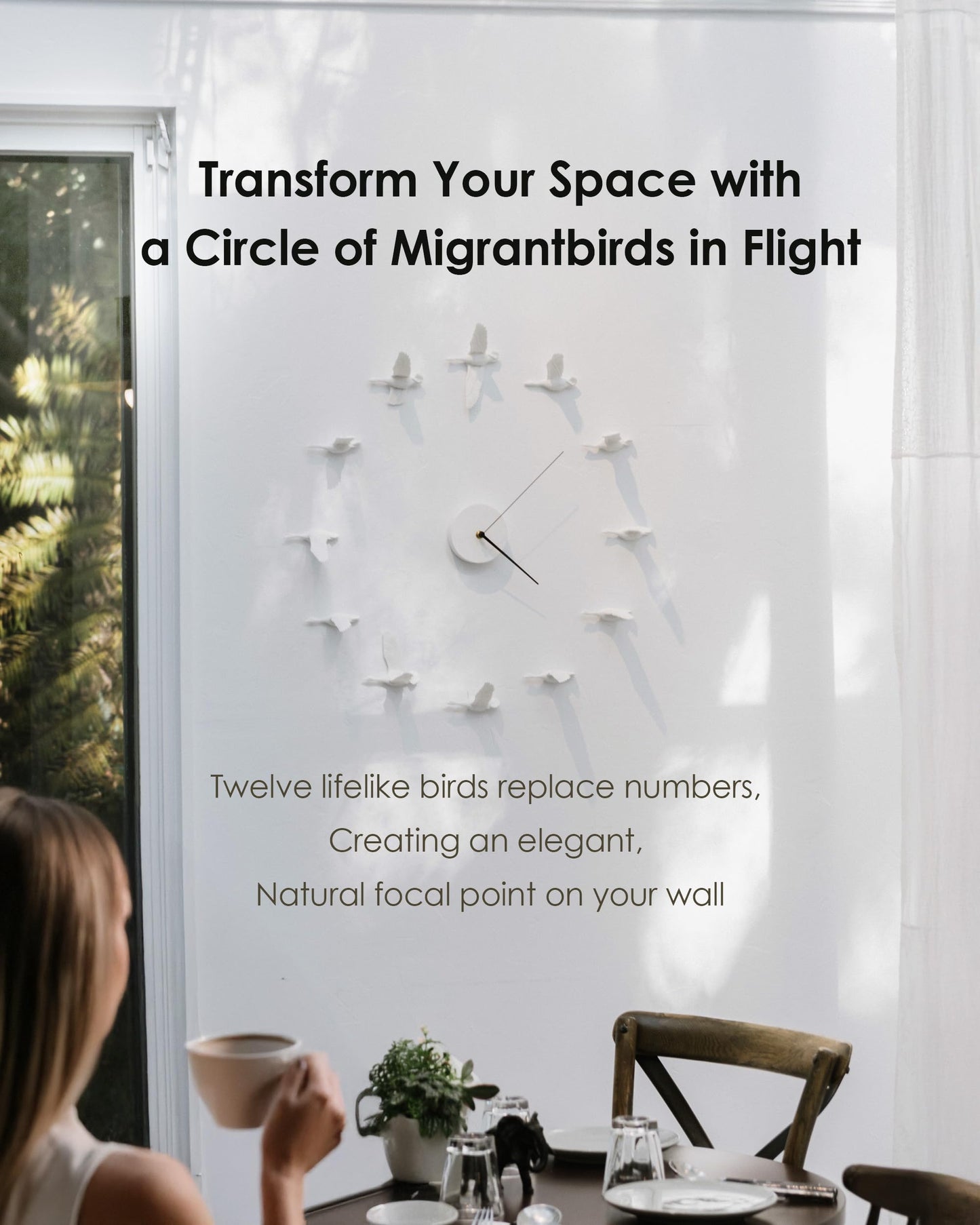 Haoshi Migrant Bird Decorative Wall Clock