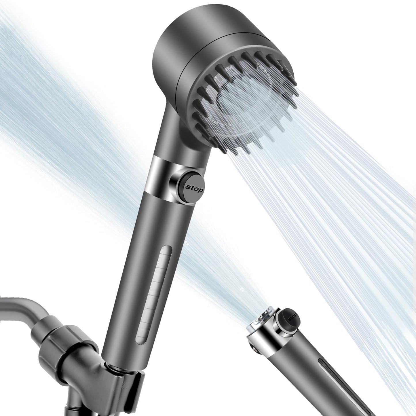 High-Pressure Shower Head with Built-In Scalp Massager