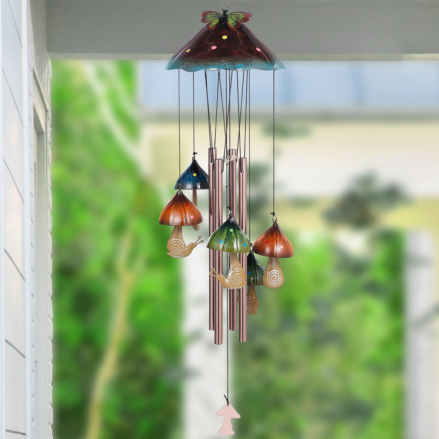 Solar Mushroom Wind Chime for Garden