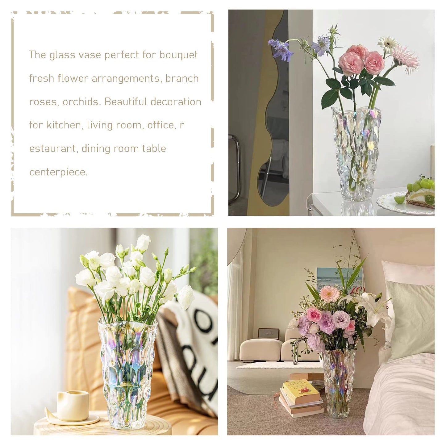 Elegant Tall Clear Glass Vase: Showcase Your Blooms