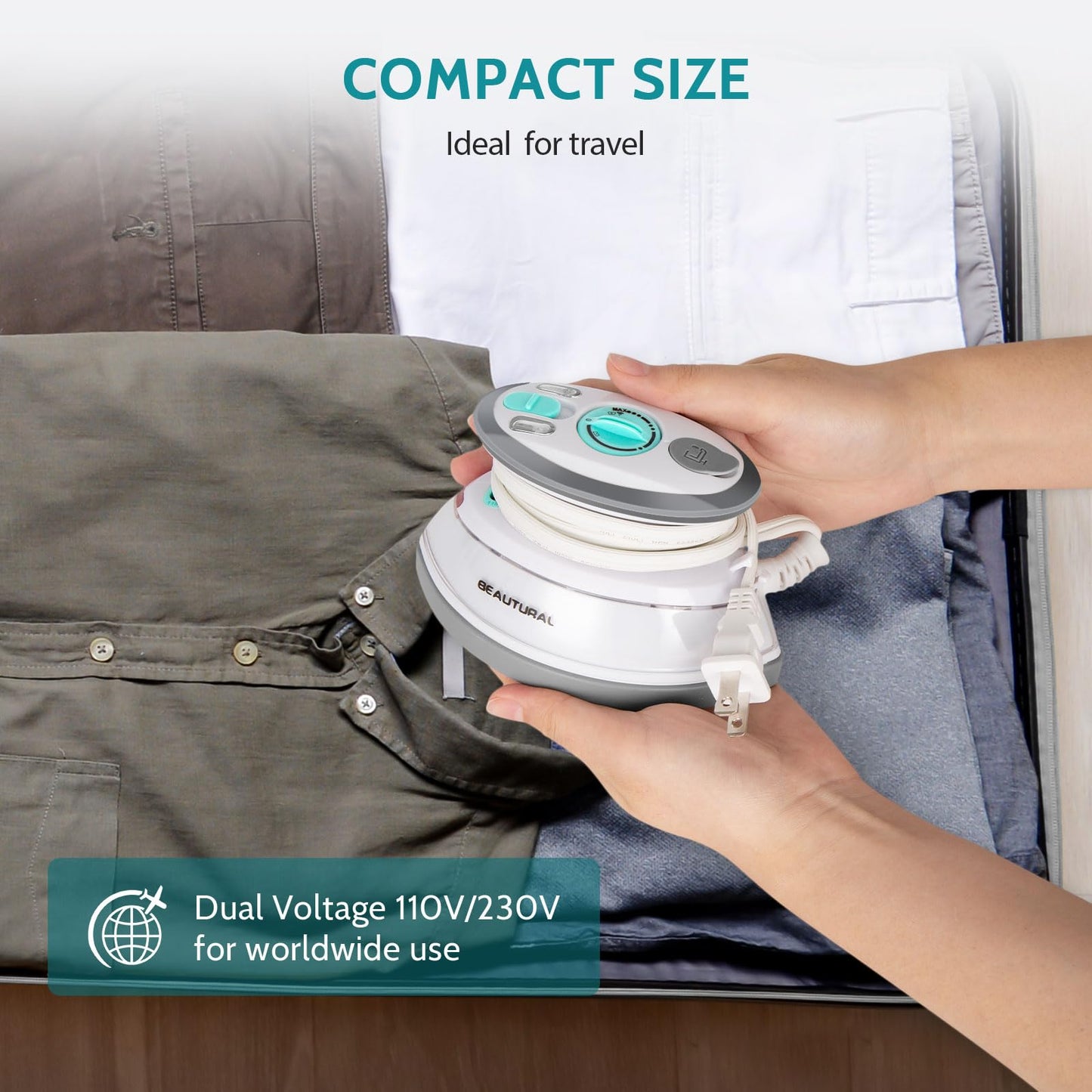 Mini Travel Steam Iron with Dual Voltage