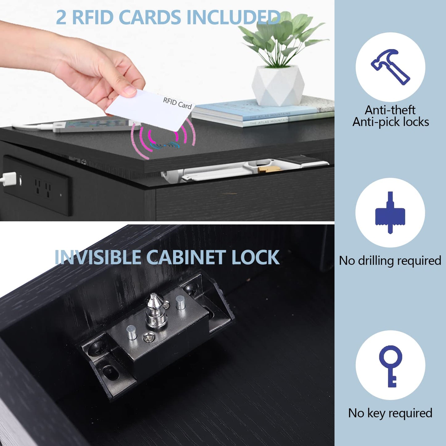 Concealed-Storage Nightstand with Lights