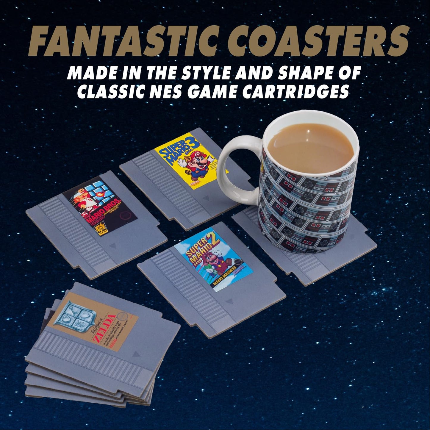 Nintendo NES Cartridge Retro Drink Coasters