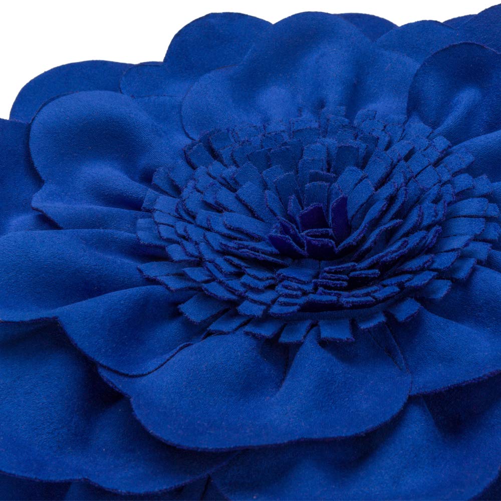 Round Suede Flower Throw Pillow