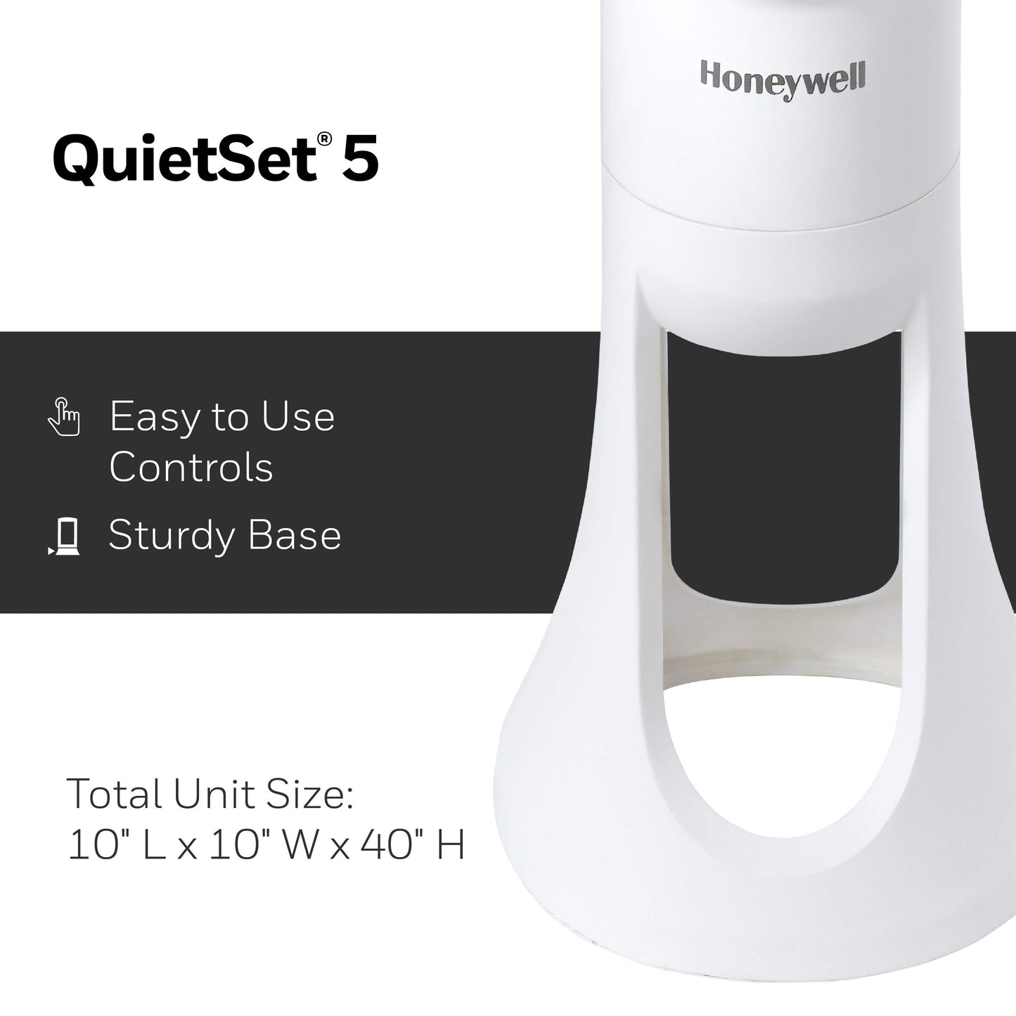Quiet Set Whole Room Tower Fan - White