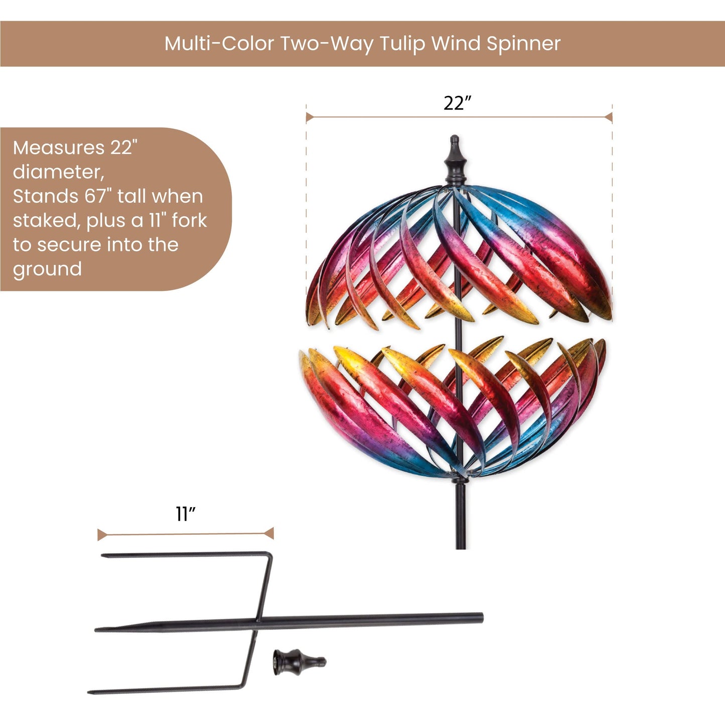 Multi-Color Jupiter Wind Spinner