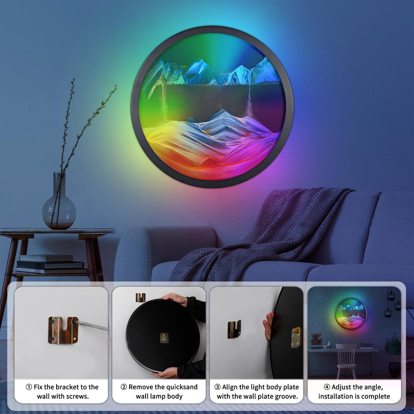Moving Sand Art LED Wall Sconce