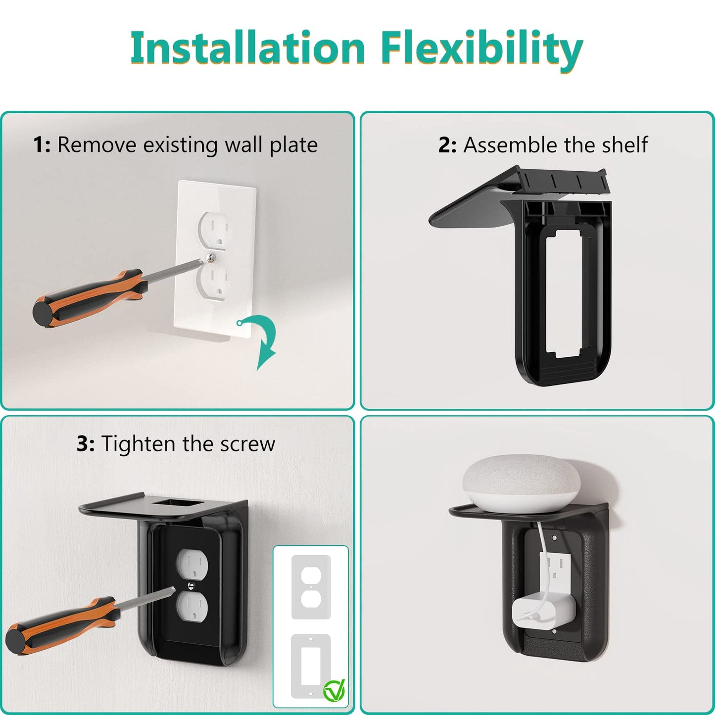 Outlet Shelf Wall Holder - 2 Pack