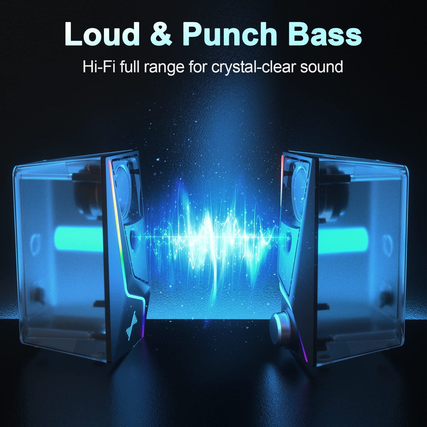 PC Speakers with 6 Lighting Modes