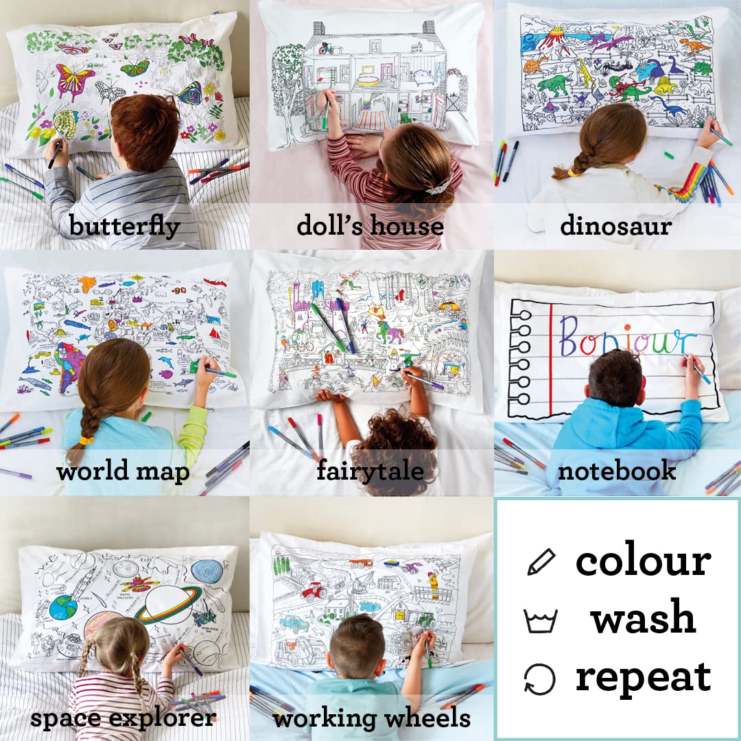 Coloring Pillowcase for Kids with Washable Markers