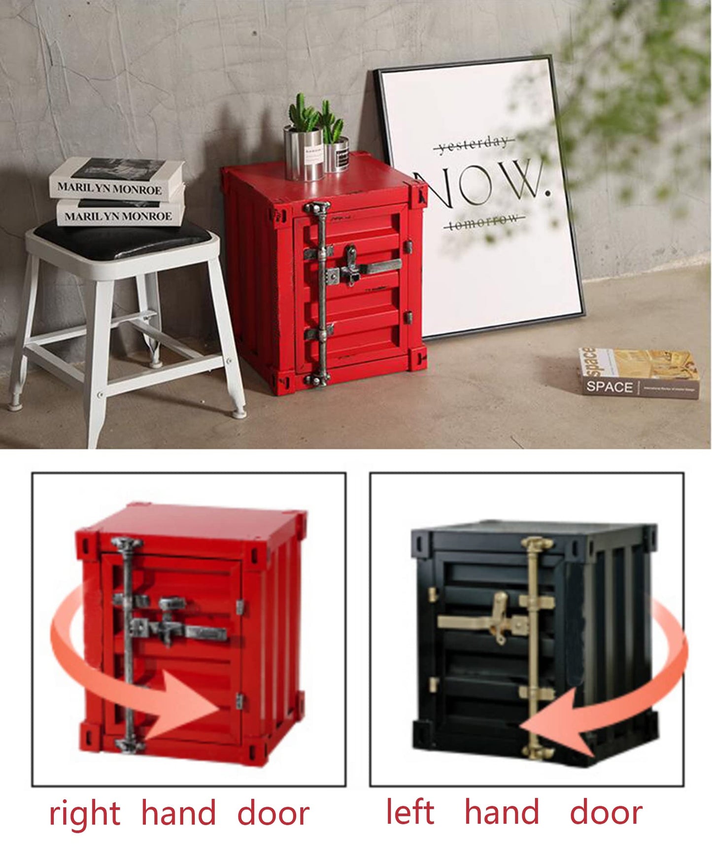 Industrial Nightstand with Lock