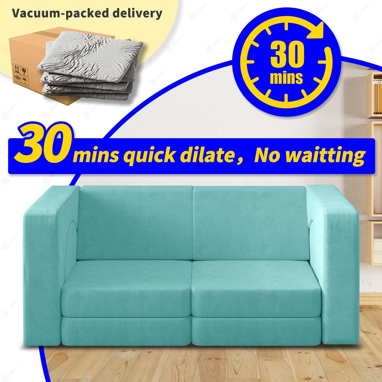 Modular Kids’ Couch with 10 Foam Pieces