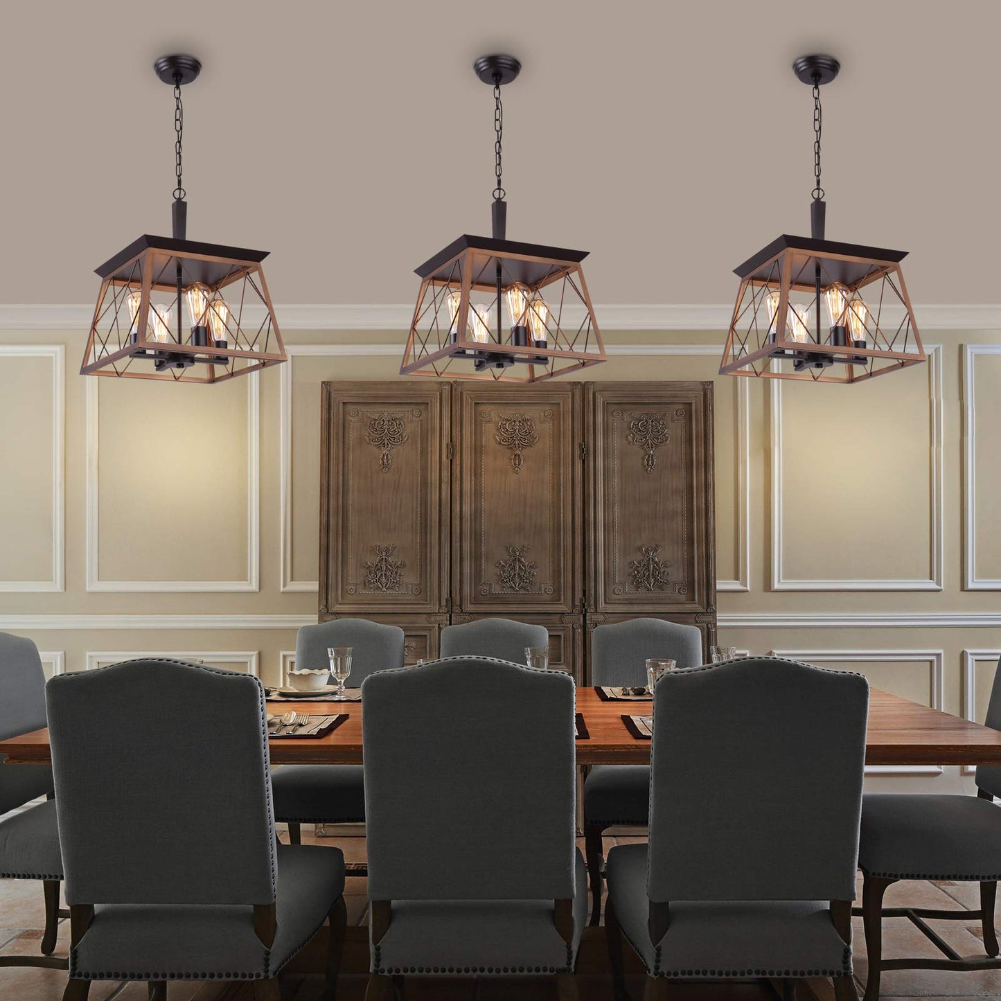 Rustic Four-Light Farmhouse Chandelier