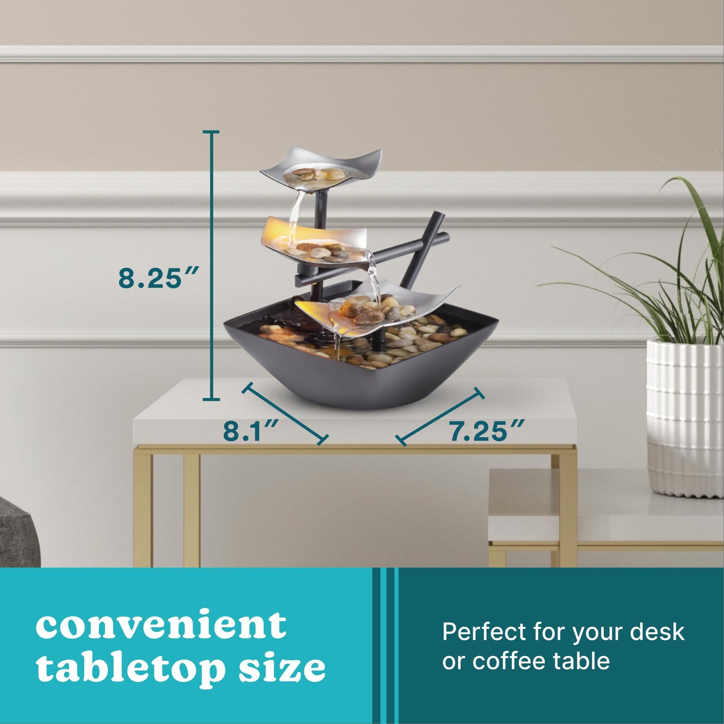 Tranquil Tabletop Fountain with Gentle Water Flow