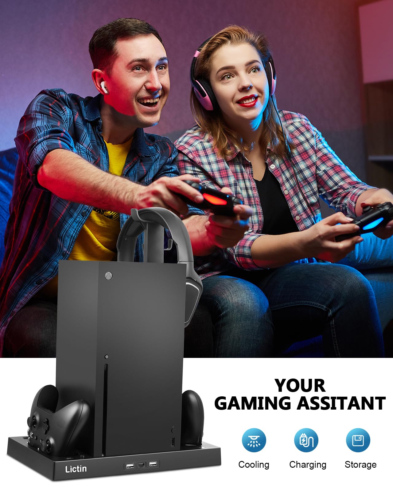 Cooling Fan Charging Station for Series X Console & Controller