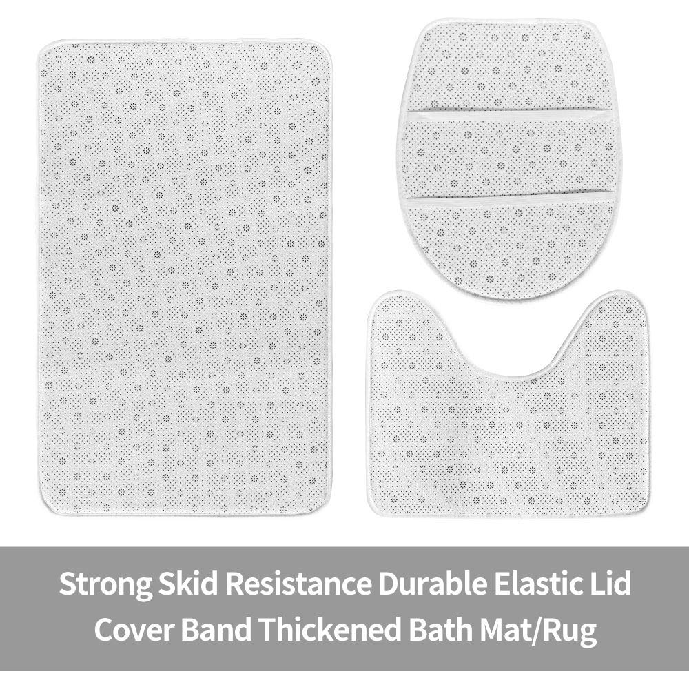Shower Curtain Set with Non-Slip Rugs