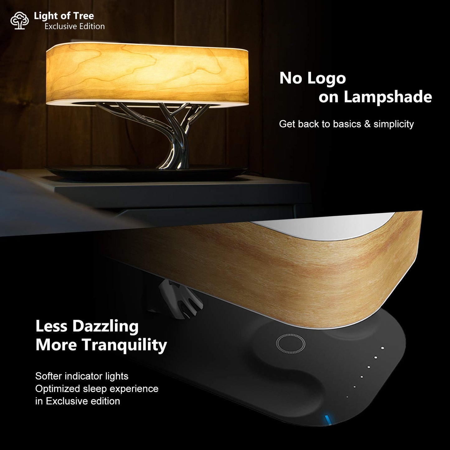 Bedside Lamp with Bluetooth Speaker and Wireless Charger