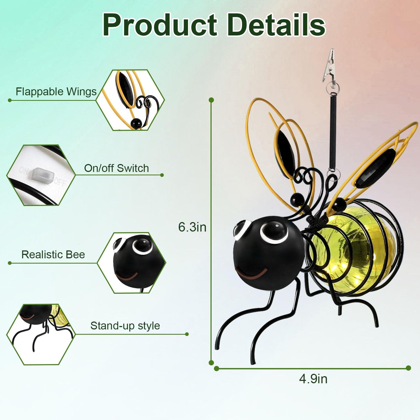 Solar Hanging Bee Lights