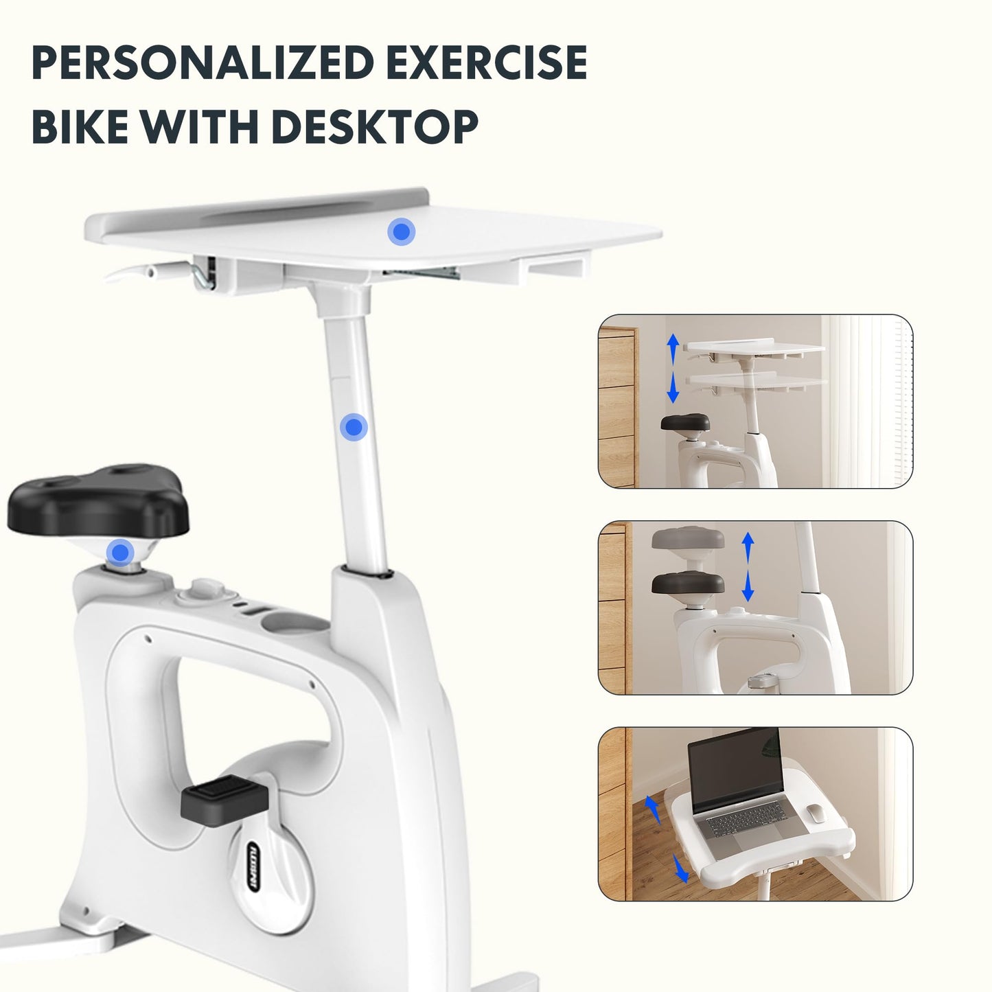 3-in-1 Exercise Bike - Desk Bike with Pedal Exerciser