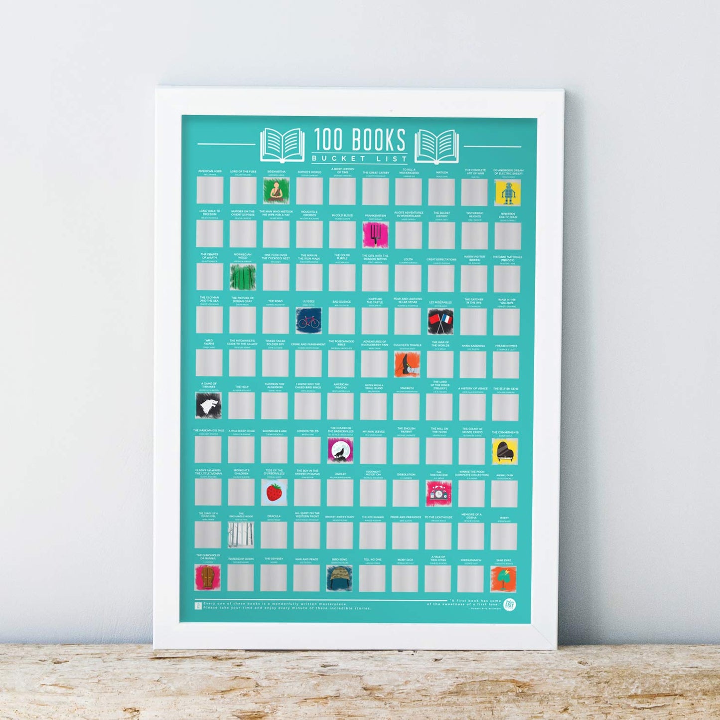 100 Books Scratch Off Poster - Reading Bucket List