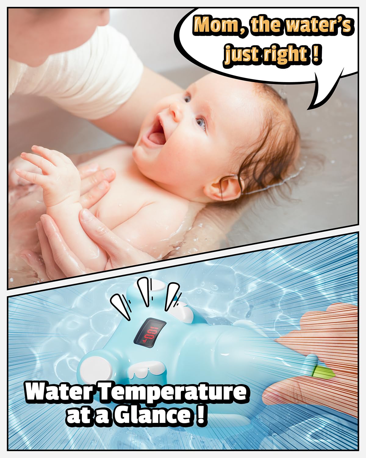 LED Baby Bath Toys with Temperature Display