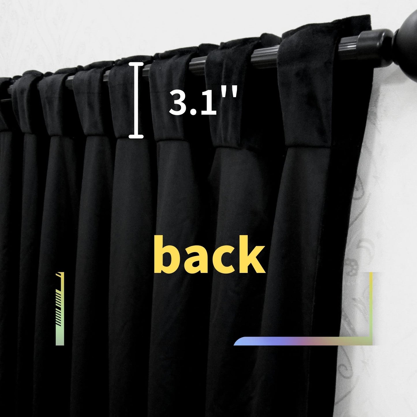 Black Velvet Blackout Curtains - 84" Long