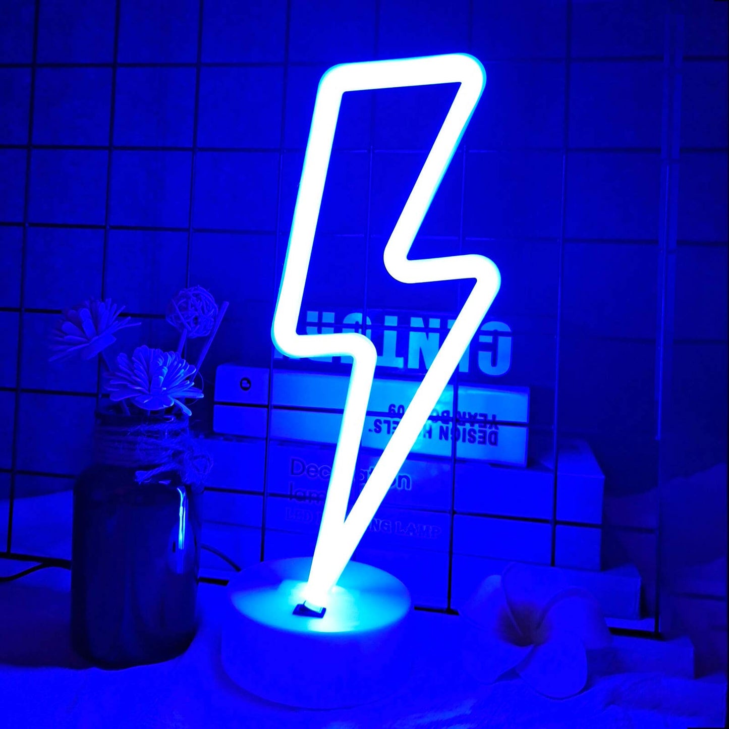 Lightning Bolt Neon Sign for Room Decor - Blue