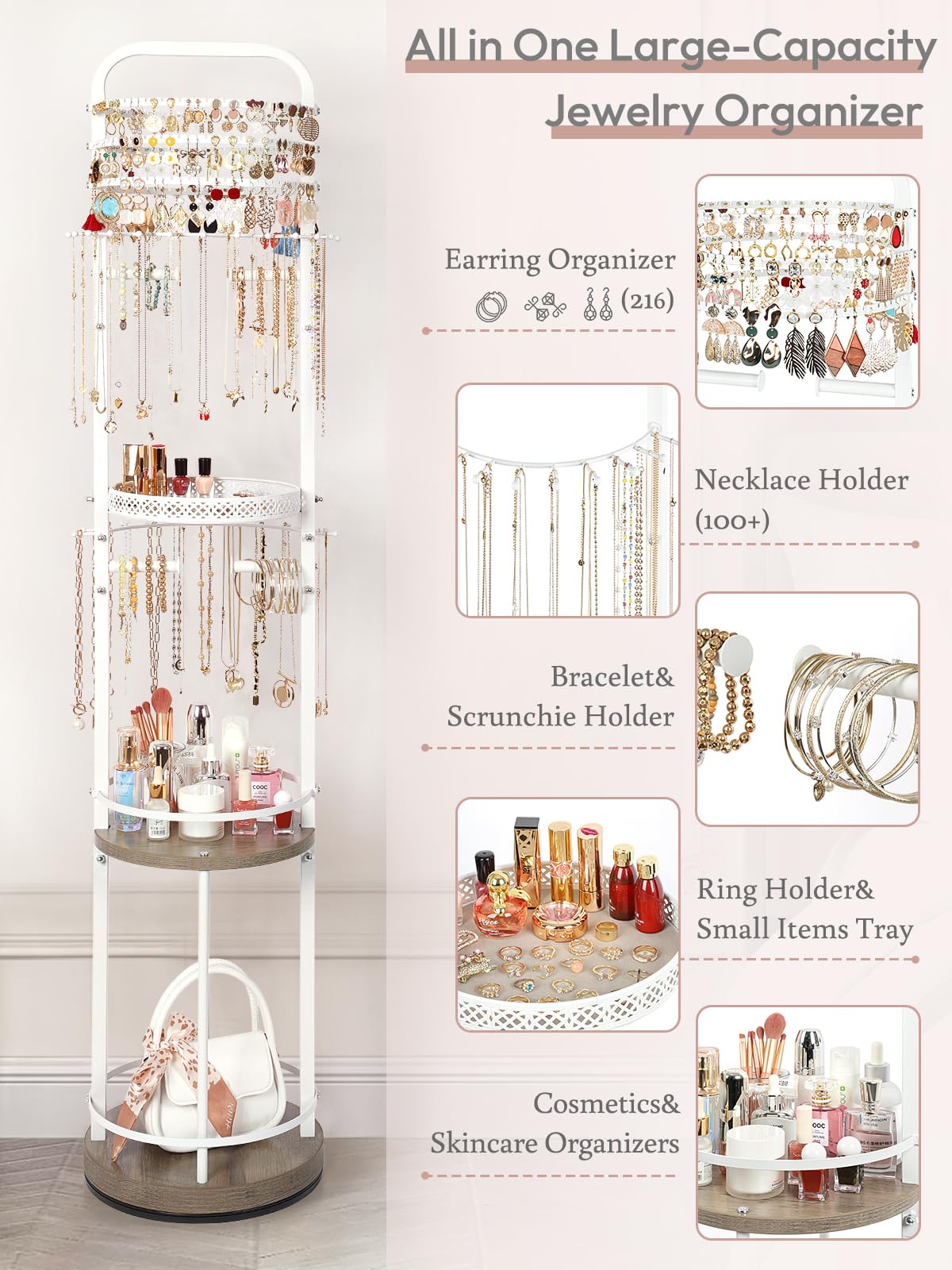 Jewelry Holder Organizer - Floor Stand