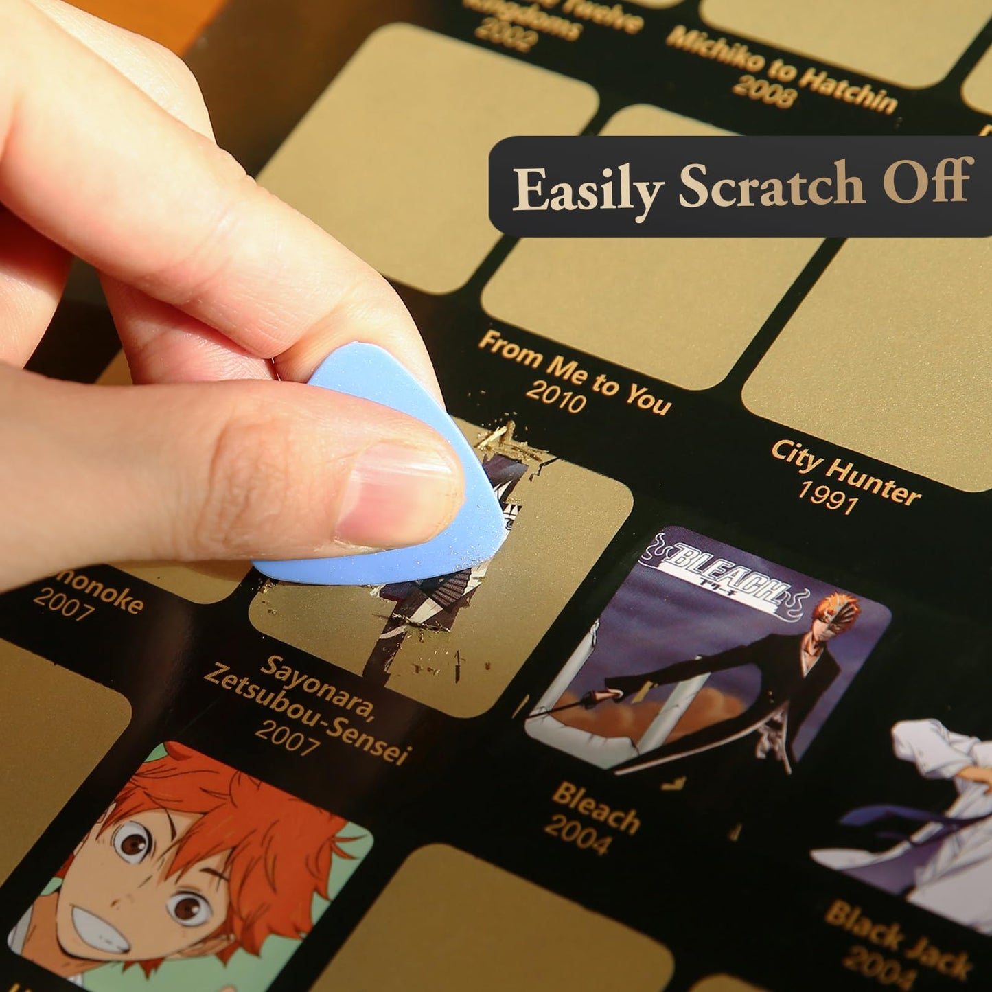 Top 100 Anime Scratch Off Poster