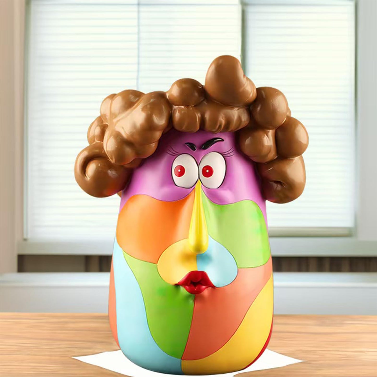 TOZLU Curly Haired Girl Abstract Planter