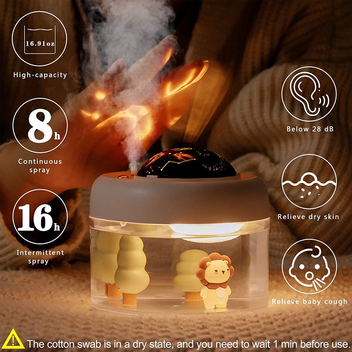 Baby Cool Mist Humidifier with Star Projector