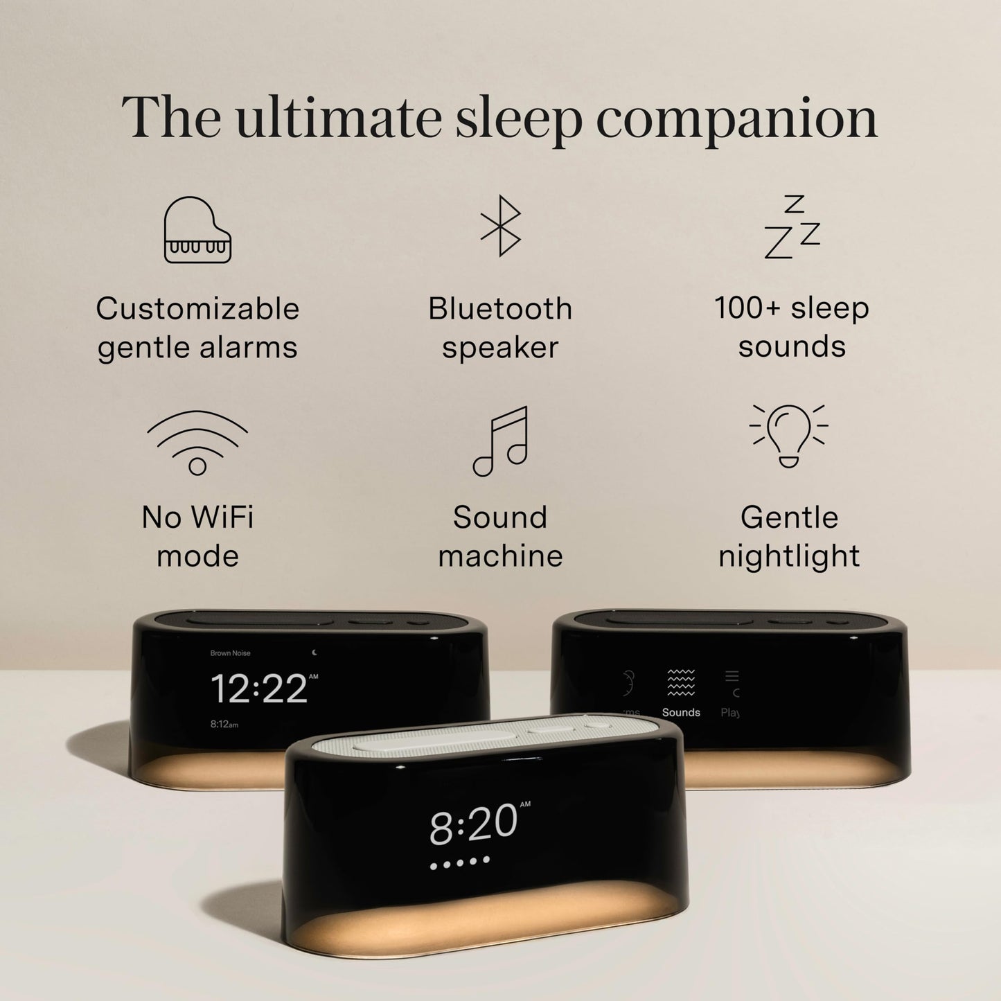 Smart Alarm Clock with Calming Sound Library