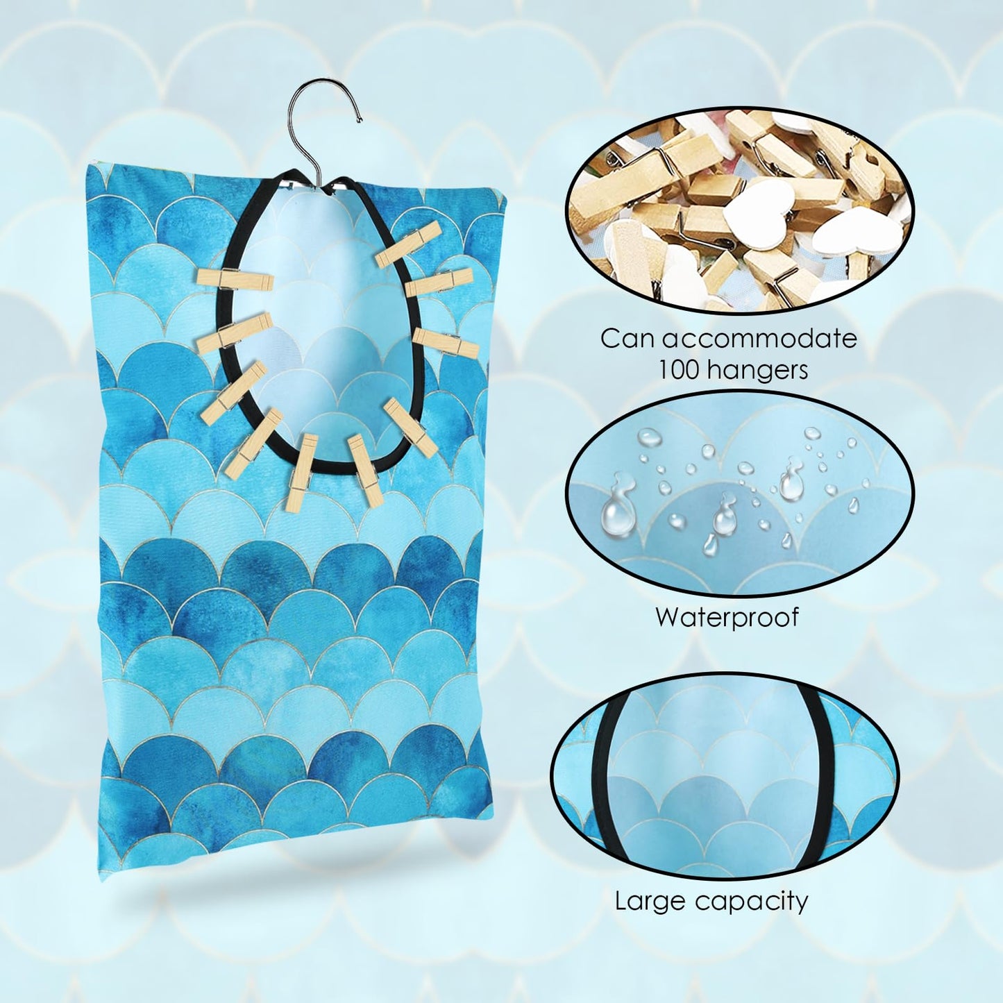 Mermaid Clothespin Bag Set
