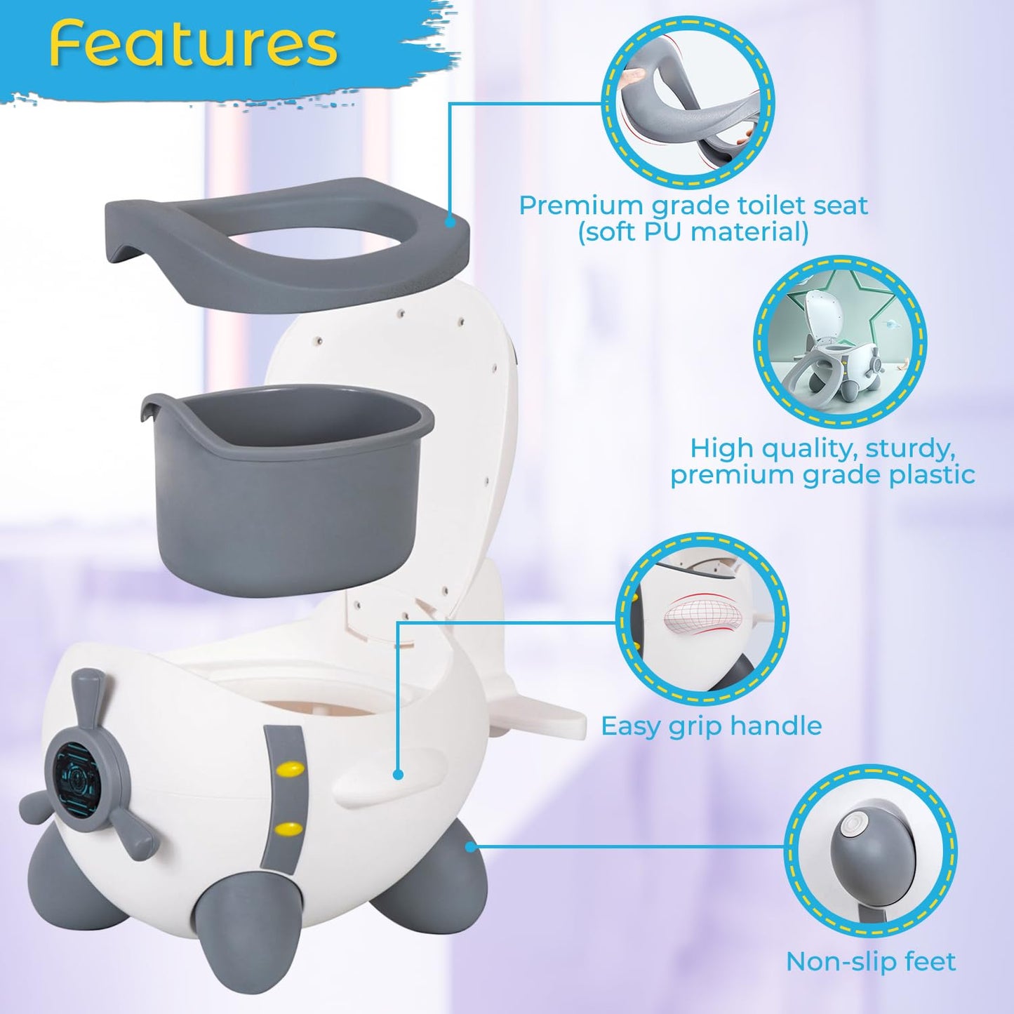 Potty Training Seat with Anti-Slip Stool