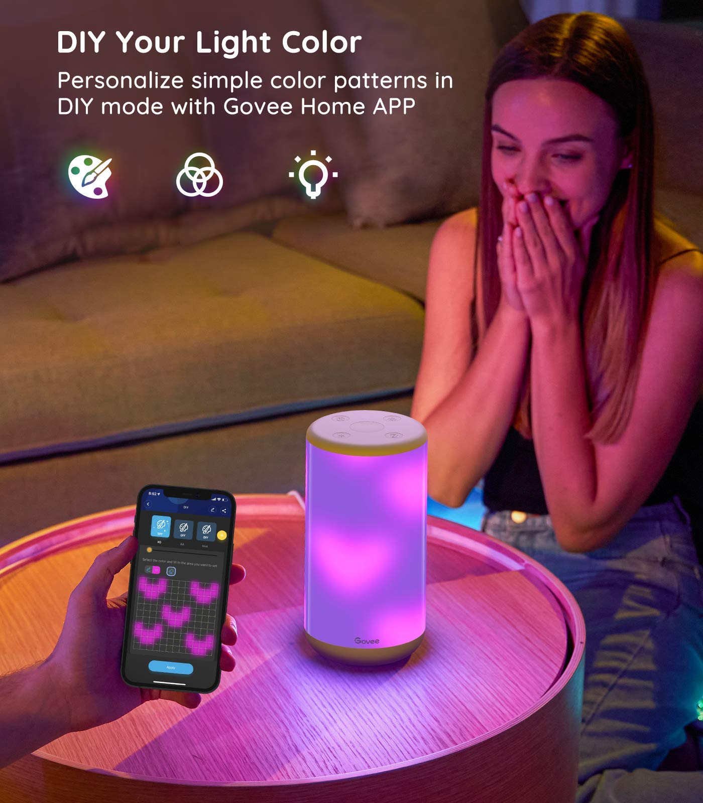 RGBIC Table Lamp - Smart, Music Sync